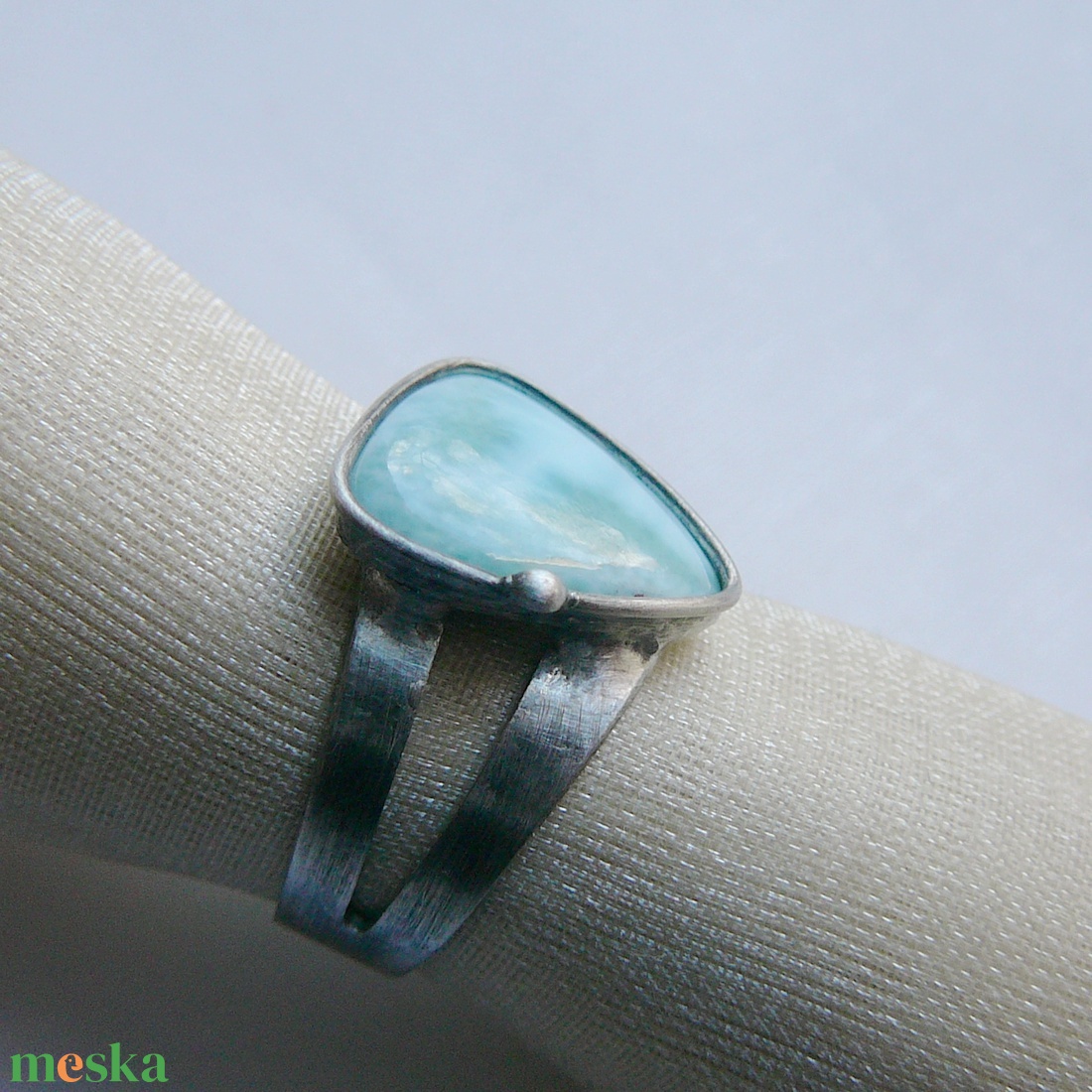 Larimár gyűrű - ékszer - gyűrű - szoliter gyűrű - Meska.hu