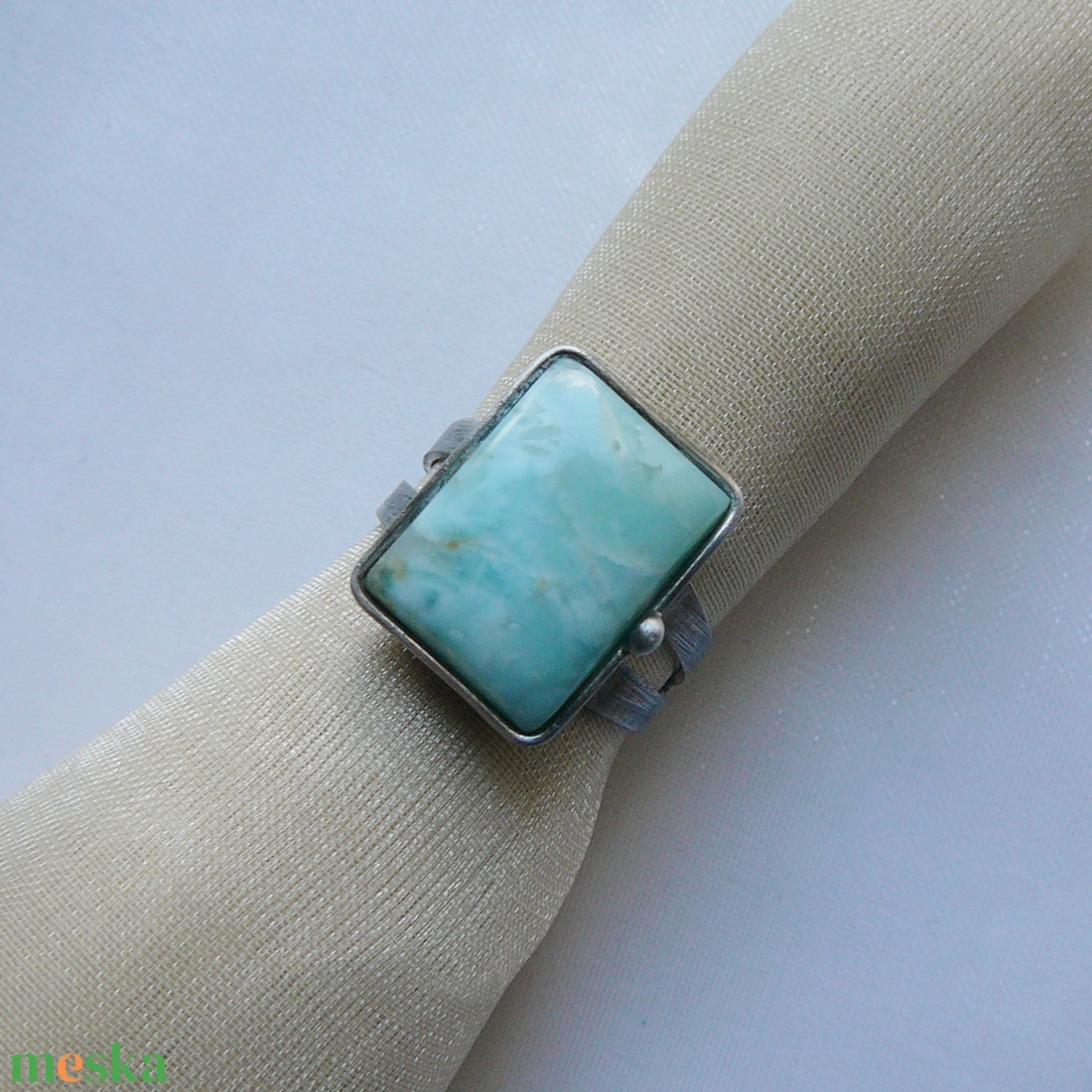 Larimár gyűrű - ékszer - gyűrű - szoliter gyűrű - Meska.hu