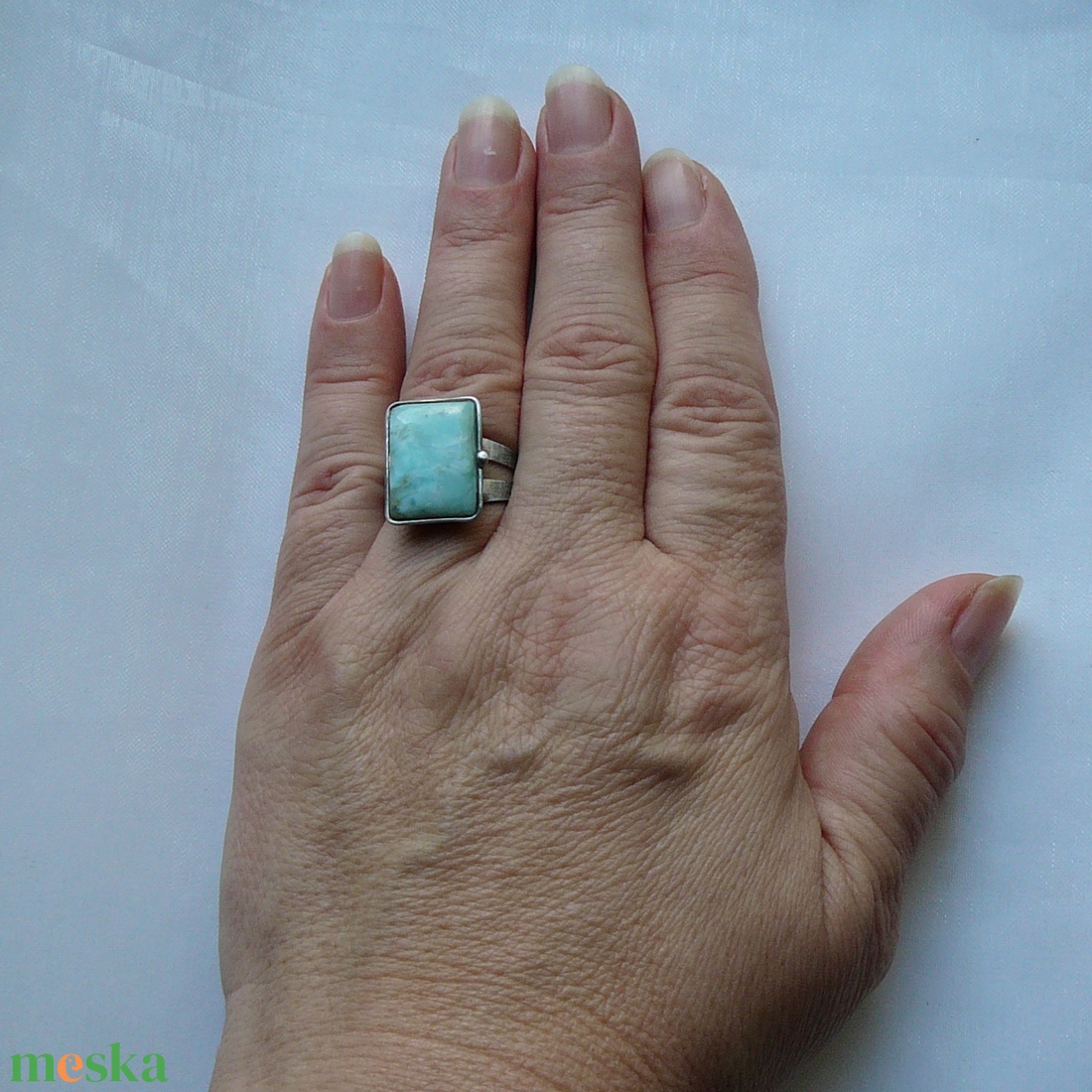 Larimár gyűrű - ékszer - gyűrű - szoliter gyűrű - Meska.hu