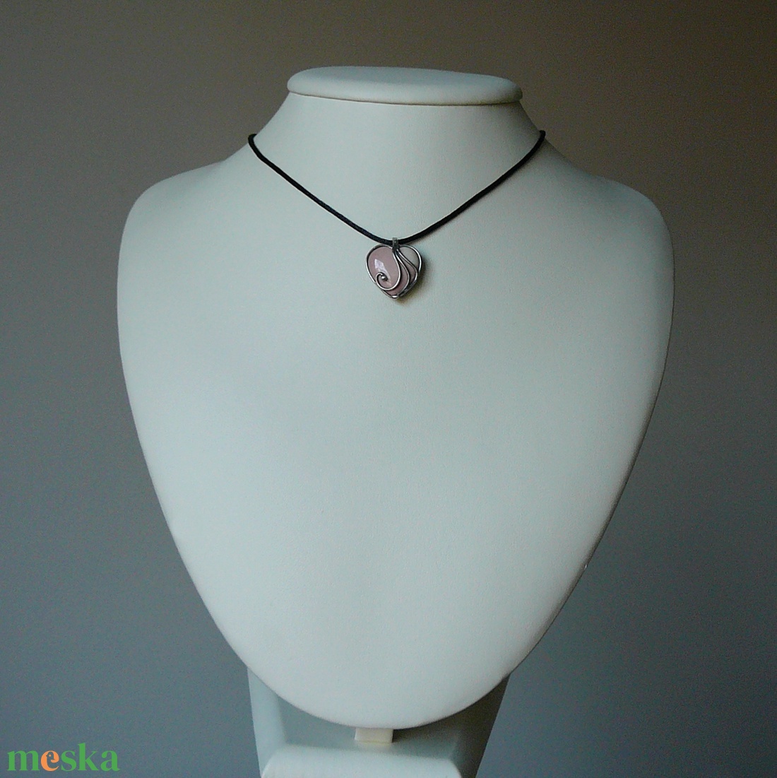 Mokka jáspis mini szív medál - ékszer - nyaklánc - medálos nyaklánc - Meska.hu