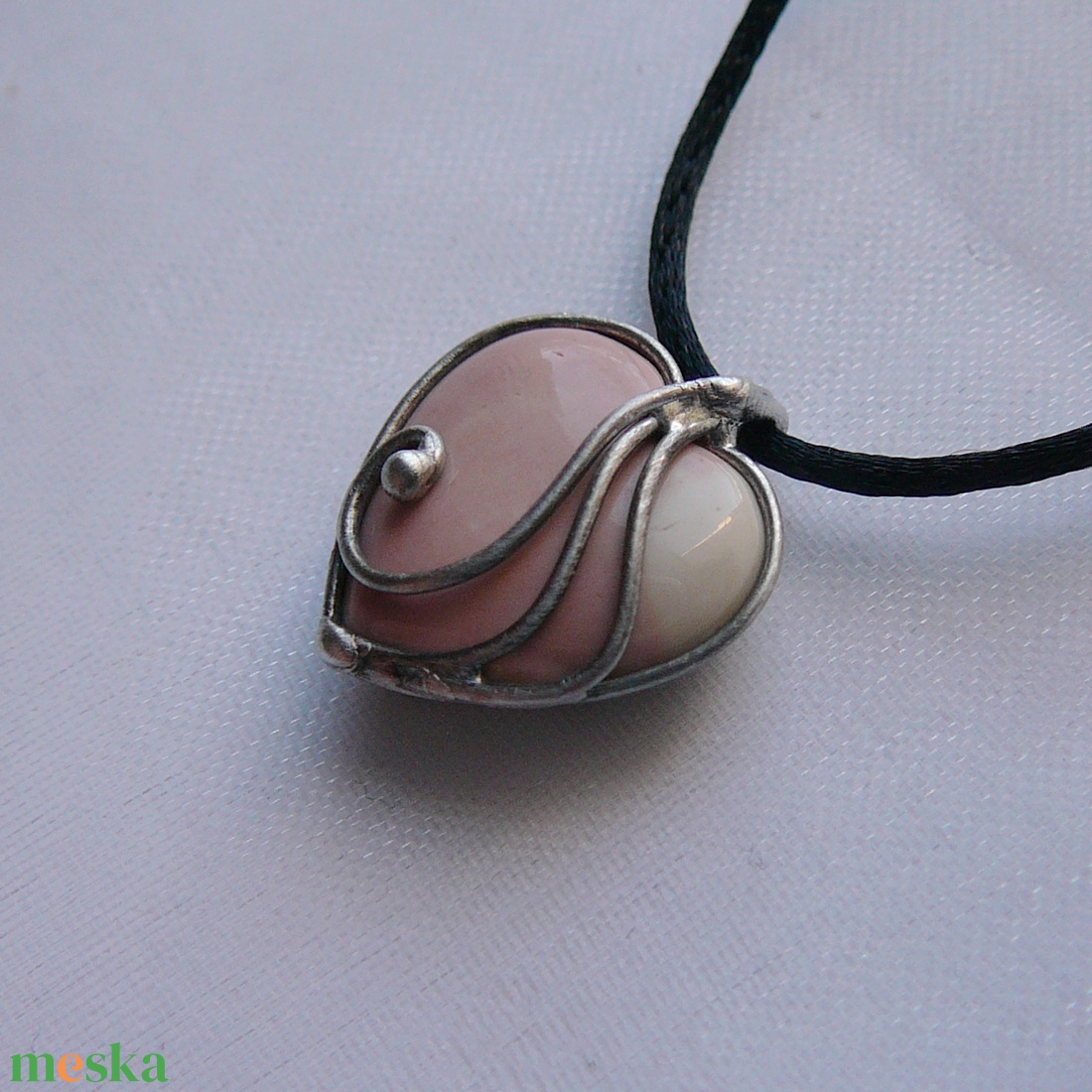 Mokka jáspis mini szív medál - ékszer - nyaklánc - medálos nyaklánc - Meska.hu
