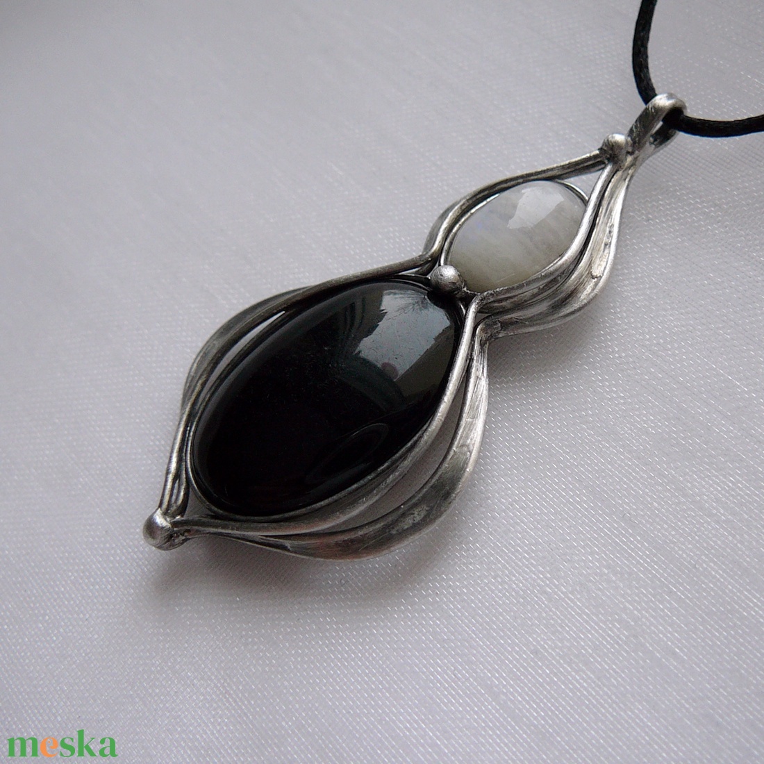 Obszidián medál - ékszer - nyaklánc - medálos nyaklánc - Meska.hu