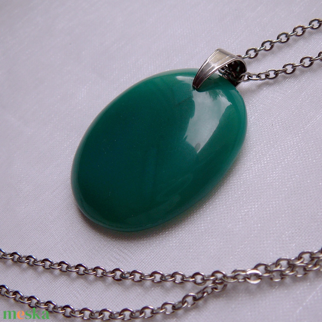 Achát medálos nyaklánc - ékszer - nyaklánc - medál - Meska.hu