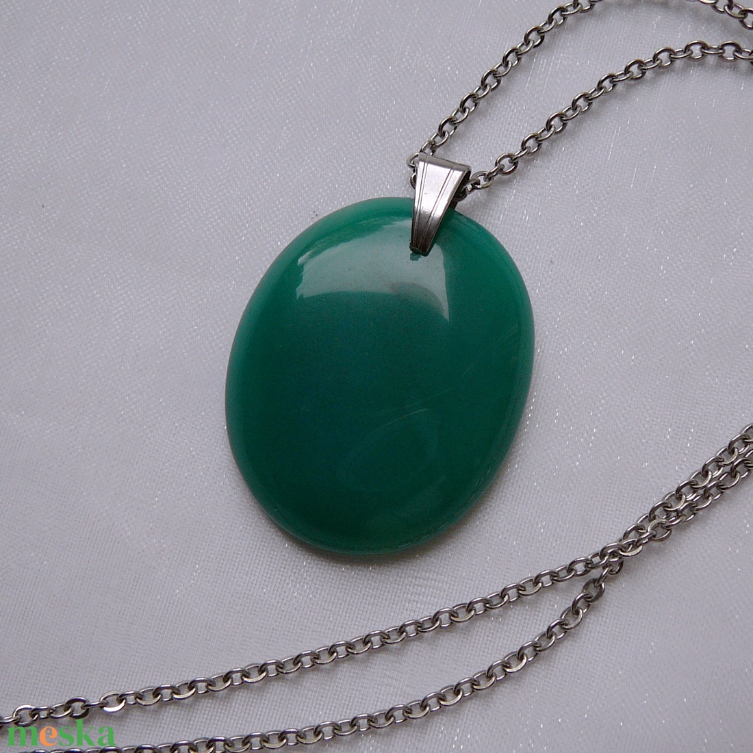 Achát medálos nyaklánc - ékszer - nyaklánc - medál - Meska.hu