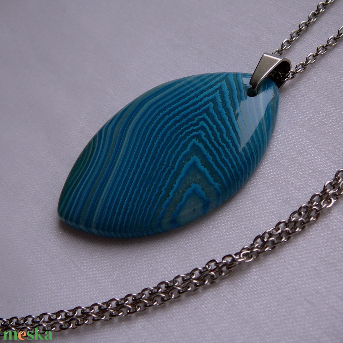 Achát medálos nyaklánc - ékszer - nyaklánc - medál - Meska.hu