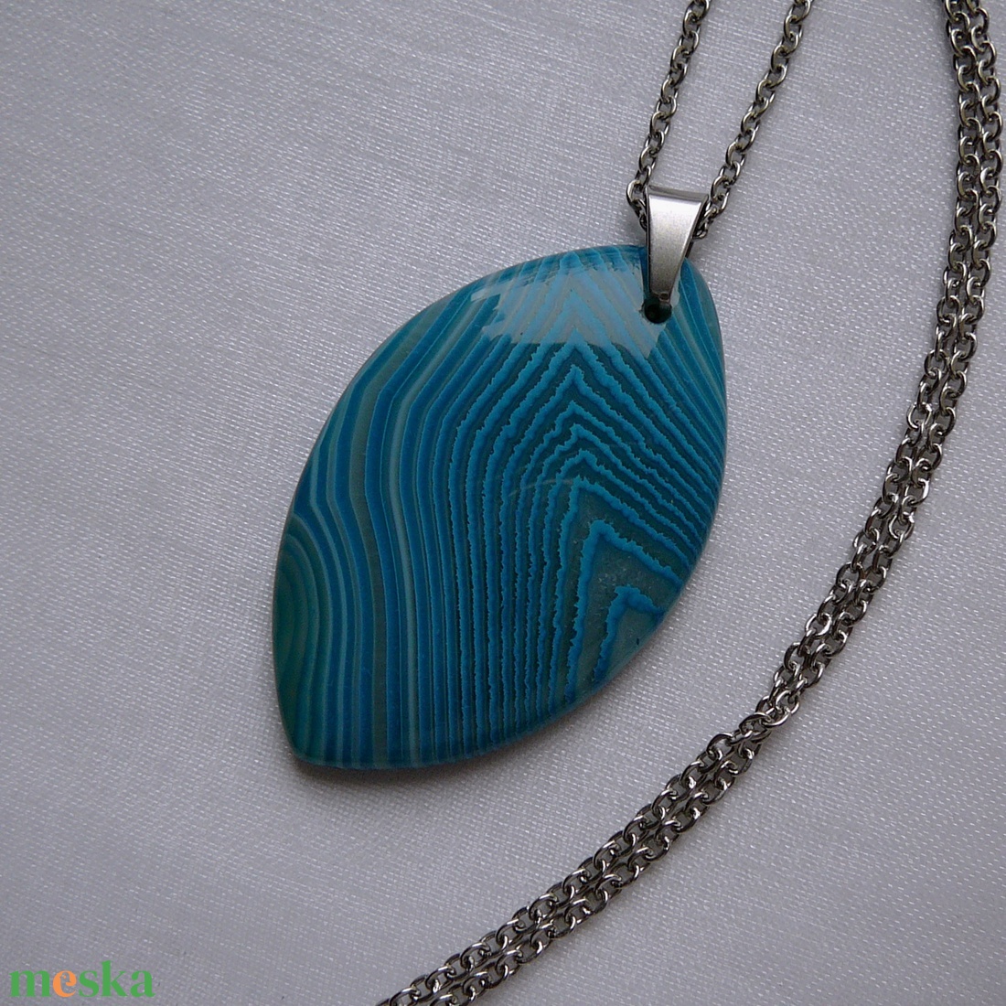 Achát medálos nyaklánc - ékszer - nyaklánc - medál - Meska.hu