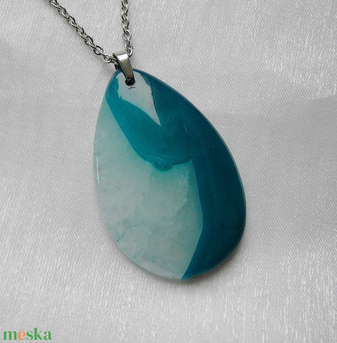 Achát medálos nyaklánc - ékszer - nyaklánc - medál - Meska.hu