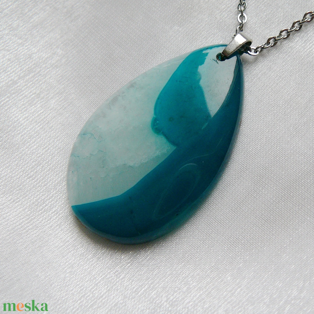 Achát medálos nyaklánc - ékszer - nyaklánc - medál - Meska.hu