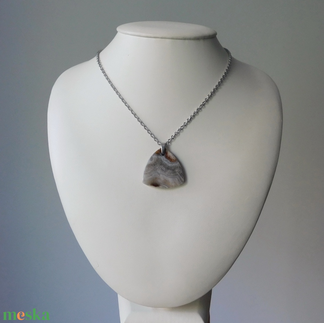 Achát medálos nyaklánc - ékszer - nyaklánc - medál - Meska.hu