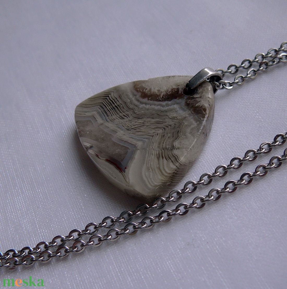 Achát medálos nyaklánc - ékszer - nyaklánc - medál - Meska.hu