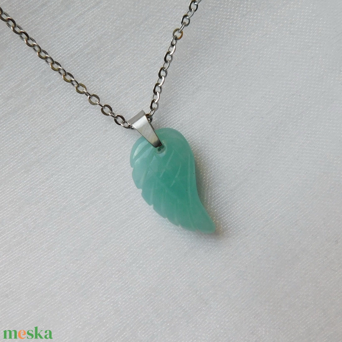 Amazonit szárny medálos nyaklánc - ékszer - nyaklánc - medálos nyaklánc - Meska.hu