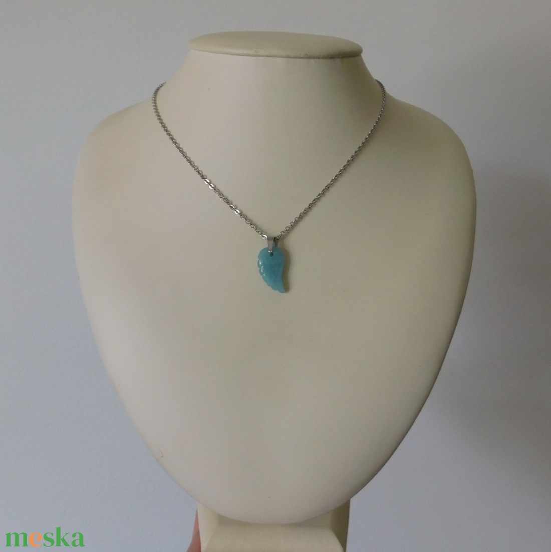Amazonit szárny medálos nyaklánc - ékszer - nyaklánc - medálos nyaklánc - Meska.hu