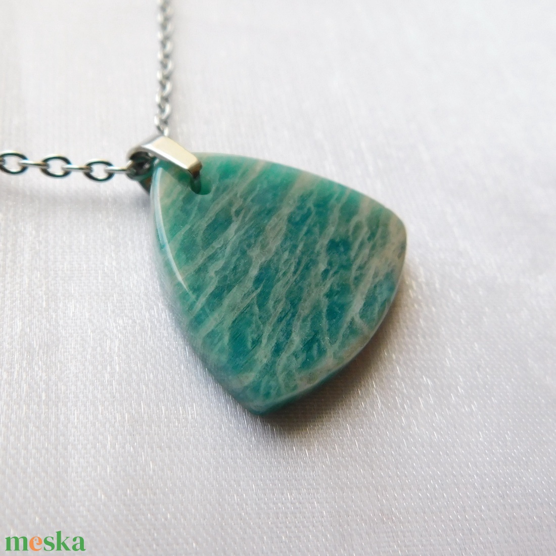Amazonit medálos nyaklánc - ékszer - nyaklánc - medálos nyaklánc - Meska.hu