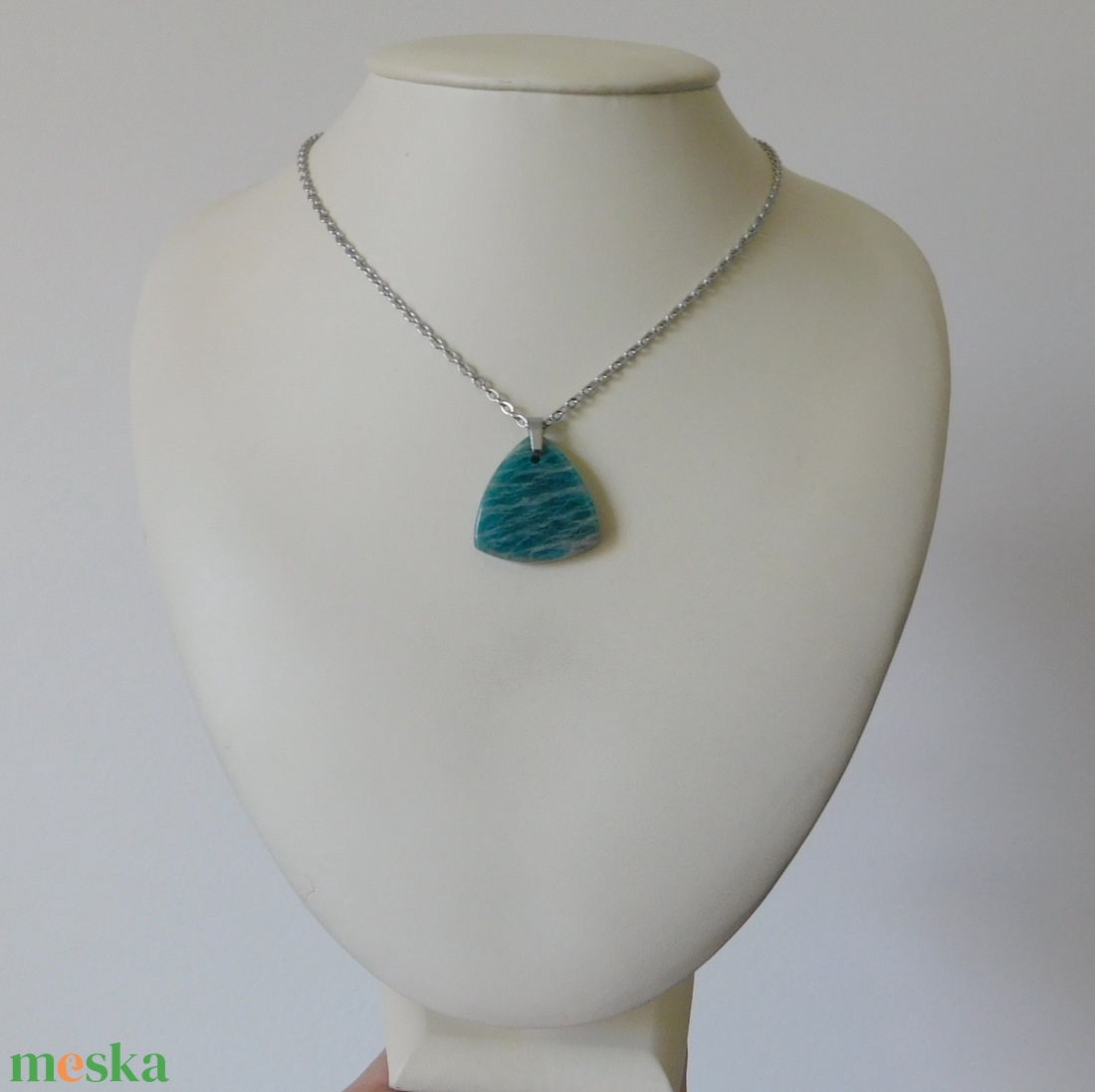 Amazonit medálos nyaklánc - ékszer - nyaklánc - medálos nyaklánc - Meska.hu