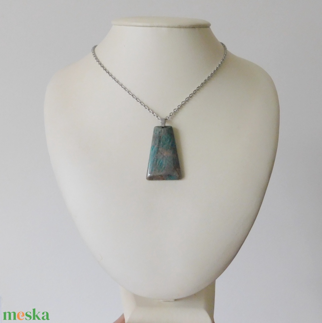 Amazonit medálos nyaklánc - ékszer - nyaklánc - medálos nyaklánc - Meska.hu