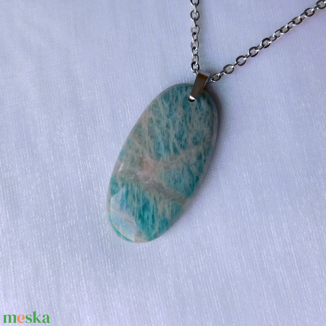 Amazonit medálos nyaklánc - ékszer - nyaklánc - medálos nyaklánc - Meska.hu