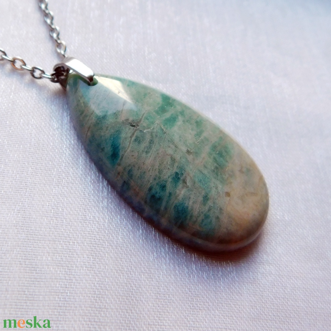 Amazonit medálos nyaklánc - ékszer - nyaklánc - medálos nyaklánc - Meska.hu