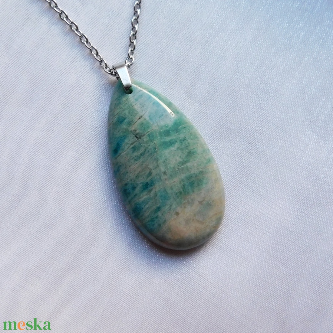 Amazonit medálos nyaklánc - ékszer - nyaklánc - medálos nyaklánc - Meska.hu