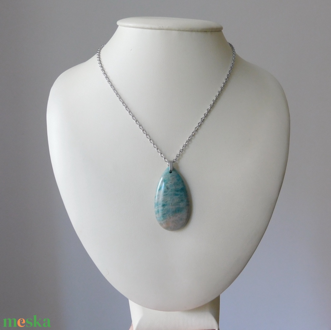 Amazonit medálos nyaklánc - ékszer - nyaklánc - medálos nyaklánc - Meska.hu