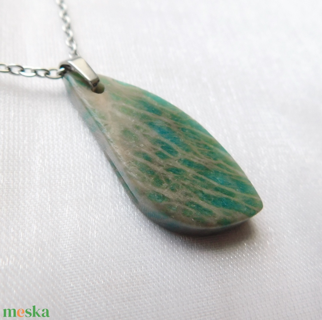 Amazonit medálos nyaklánc - ékszer - nyaklánc - medálos nyaklánc - Meska.hu