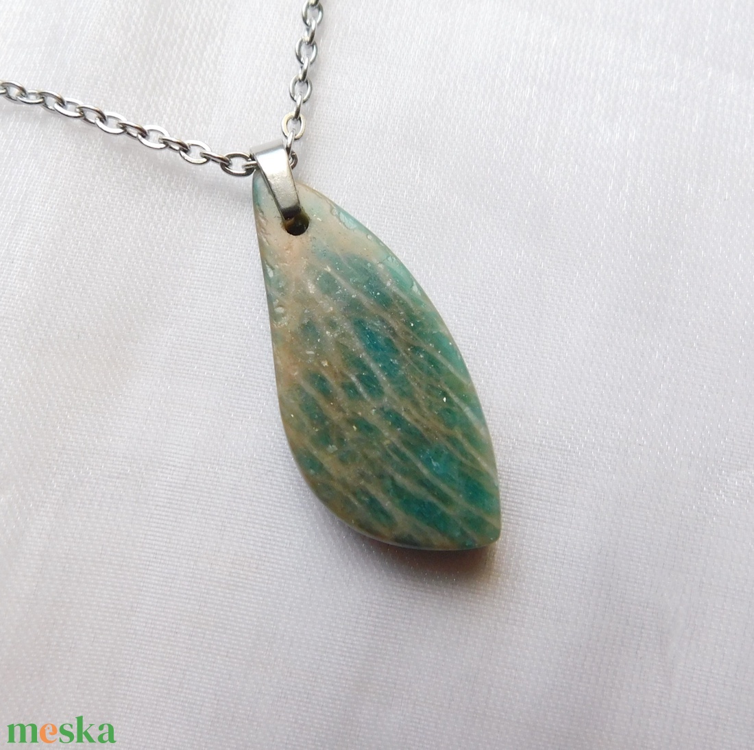 Amazonit medálos nyaklánc - ékszer - nyaklánc - medálos nyaklánc - Meska.hu