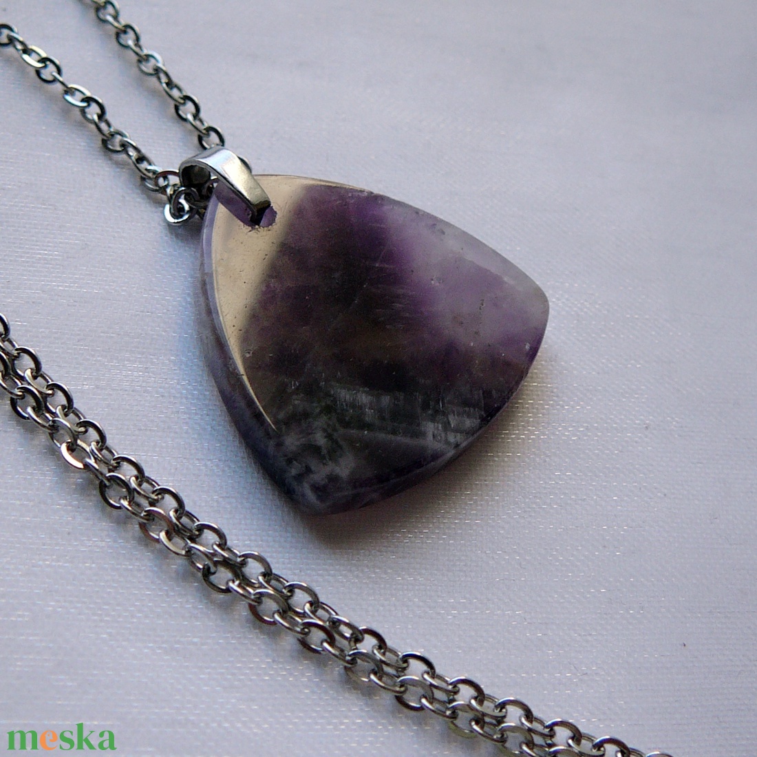 Ametiszt medálos nyaklánc - ékszer - nyaklánc - medálos nyaklánc - Meska.hu