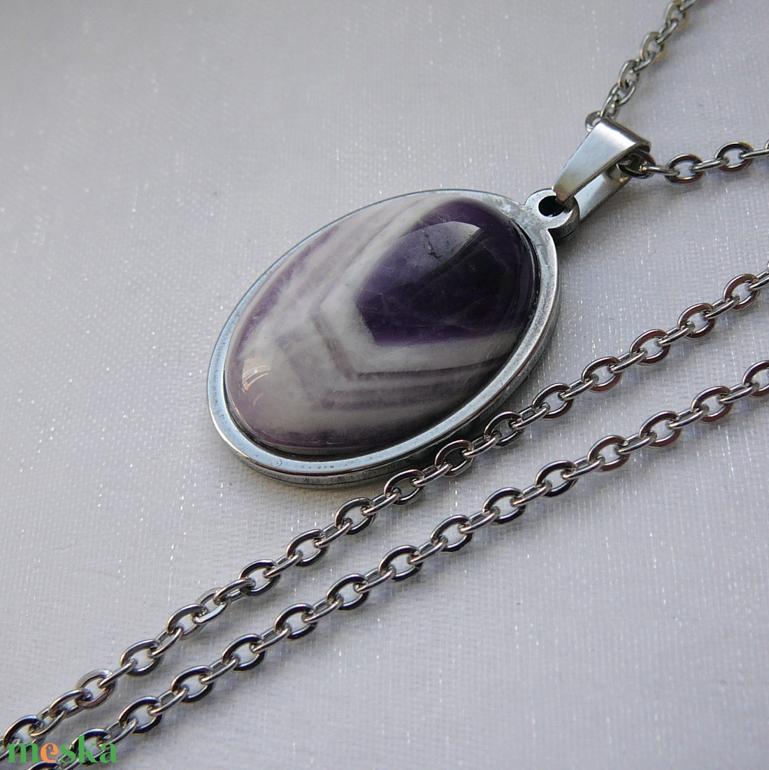 Ametiszt medálos nyaklánc - ékszer - nyaklánc - medálos nyaklánc - Meska.hu
