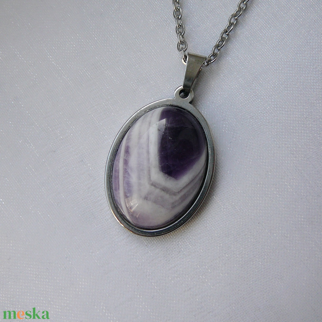 Ametiszt medálos nyaklánc - ékszer - nyaklánc - medálos nyaklánc - Meska.hu