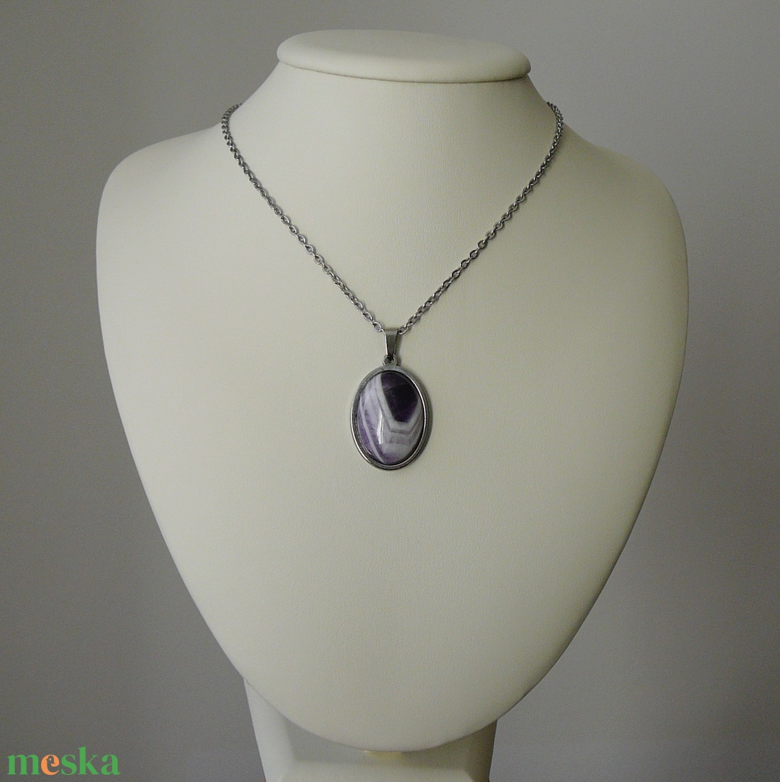 Ametiszt medálos nyaklánc - ékszer - nyaklánc - medálos nyaklánc - Meska.hu