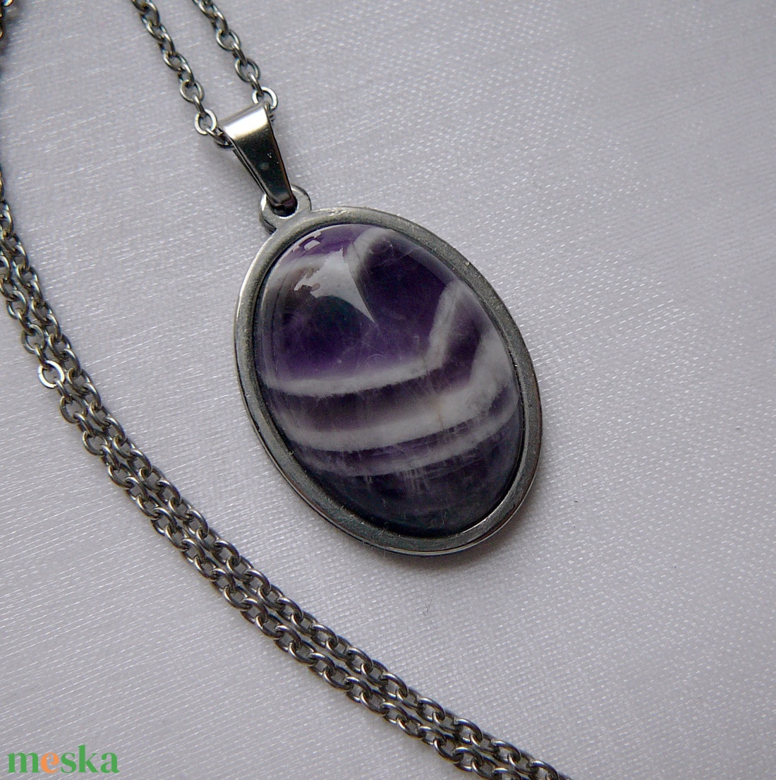 Ametiszt medálos nyaklánc - ékszer - nyaklánc - medálos nyaklánc - Meska.hu