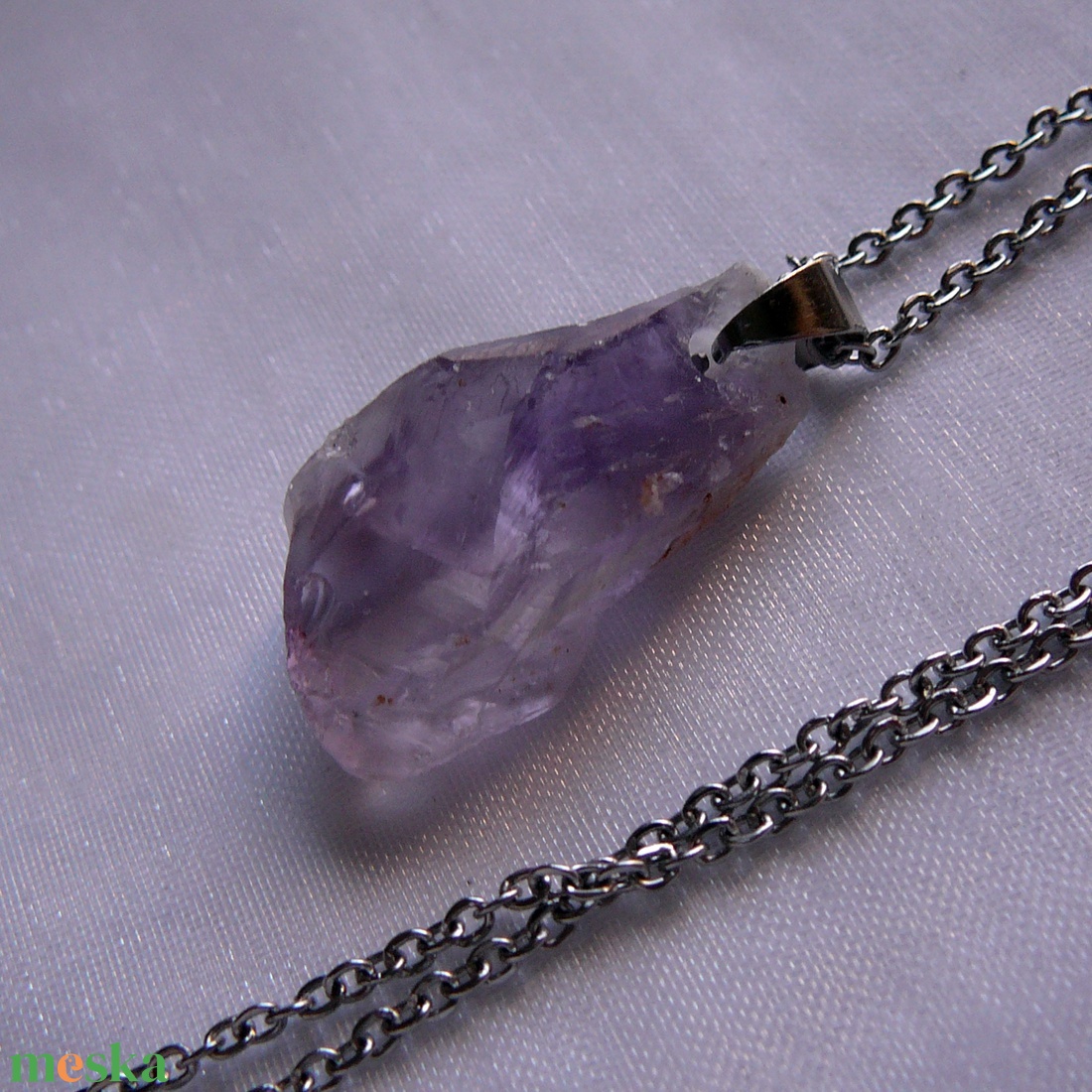 Ametiszt medálos nyaklánc - ékszer - nyaklánc - medálos nyaklánc - Meska.hu