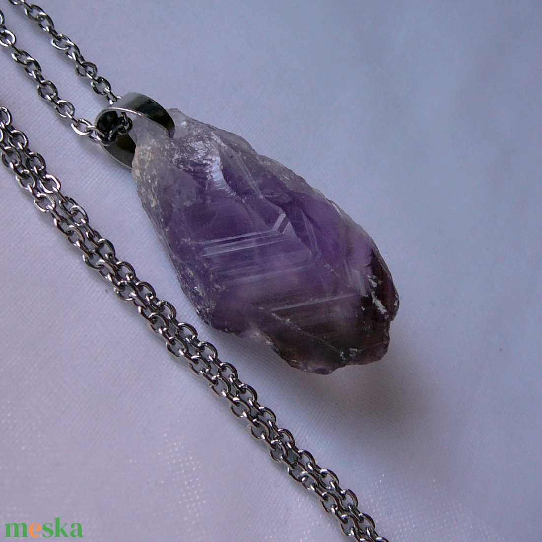 Ametiszt medálos nyaklánc - ékszer - nyaklánc - medálos nyaklánc - Meska.hu