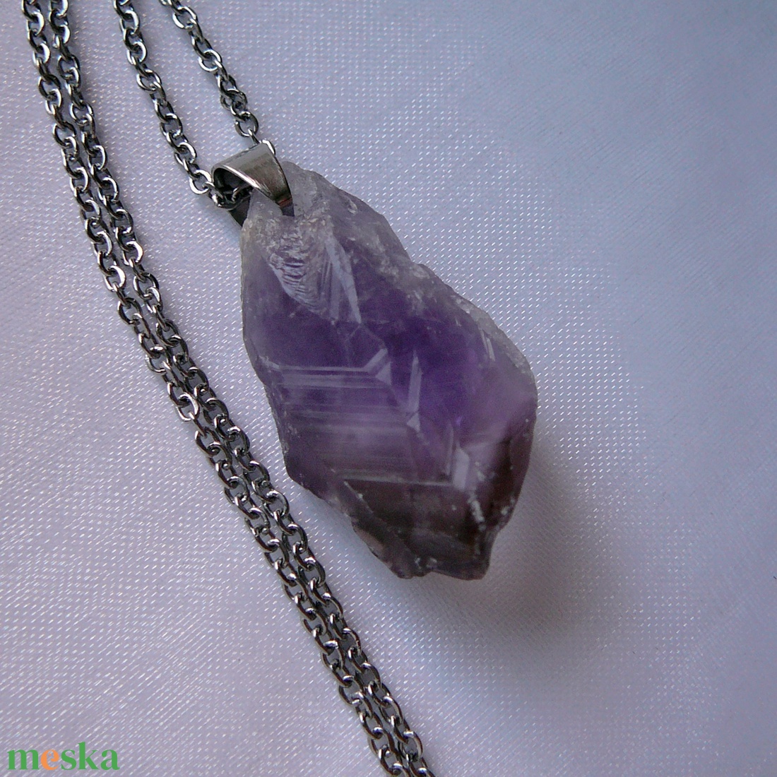 Ametiszt medálos nyaklánc - ékszer - nyaklánc - medálos nyaklánc - Meska.hu