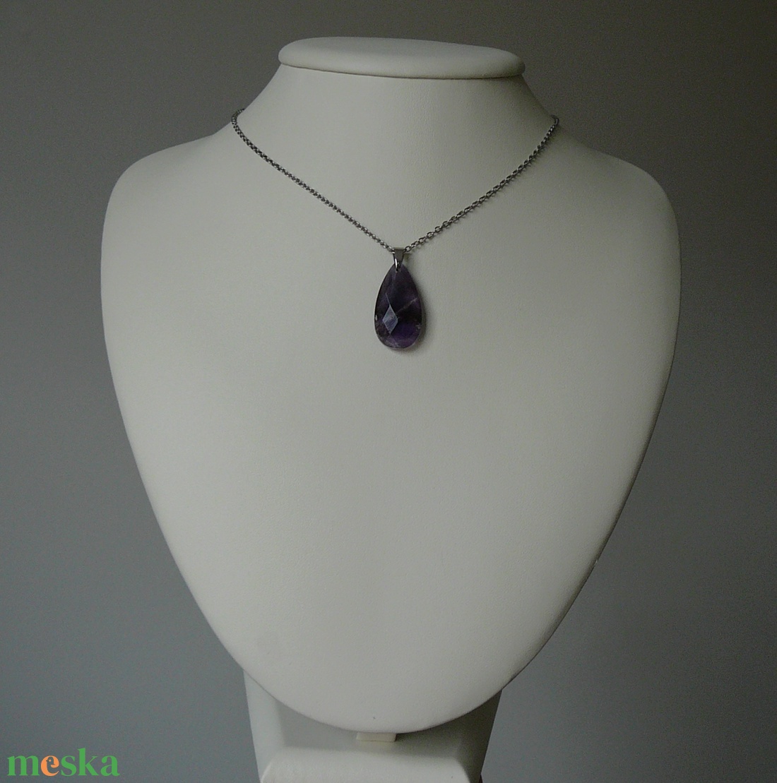 Ametiszt medálos nyaklánc - ékszer - nyaklánc - medálos nyaklánc - Meska.hu