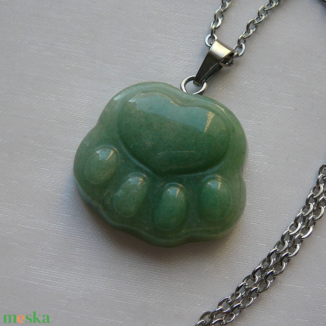 Aventurin tappancs medálos nyaklánc - ékszer - nyaklánc - medálos nyaklánc - Meska.hu