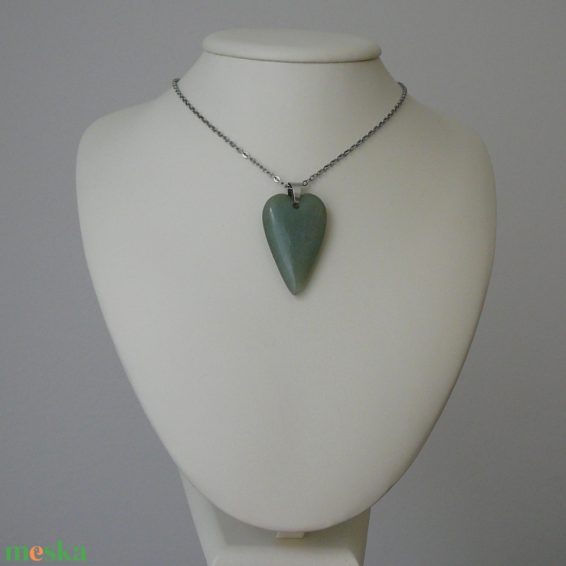 Aventurin szív medálos nyaklánc - ékszer - nyaklánc - medálos nyaklánc - Meska.hu