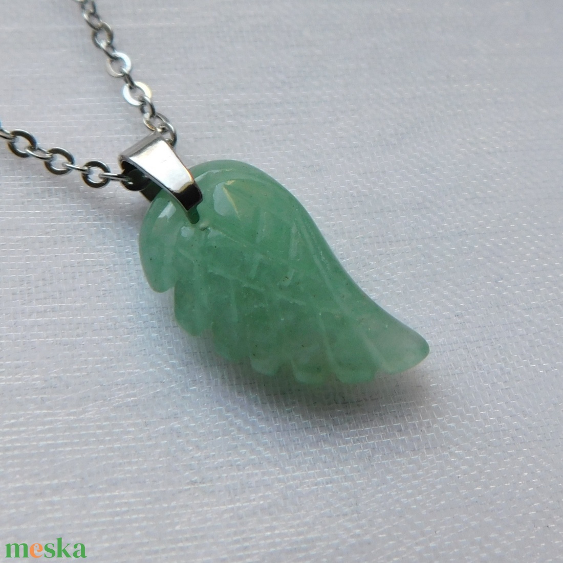 Aventurin szárny medálos nyaklánc - ékszer - nyaklánc - medálos nyaklánc - Meska.hu