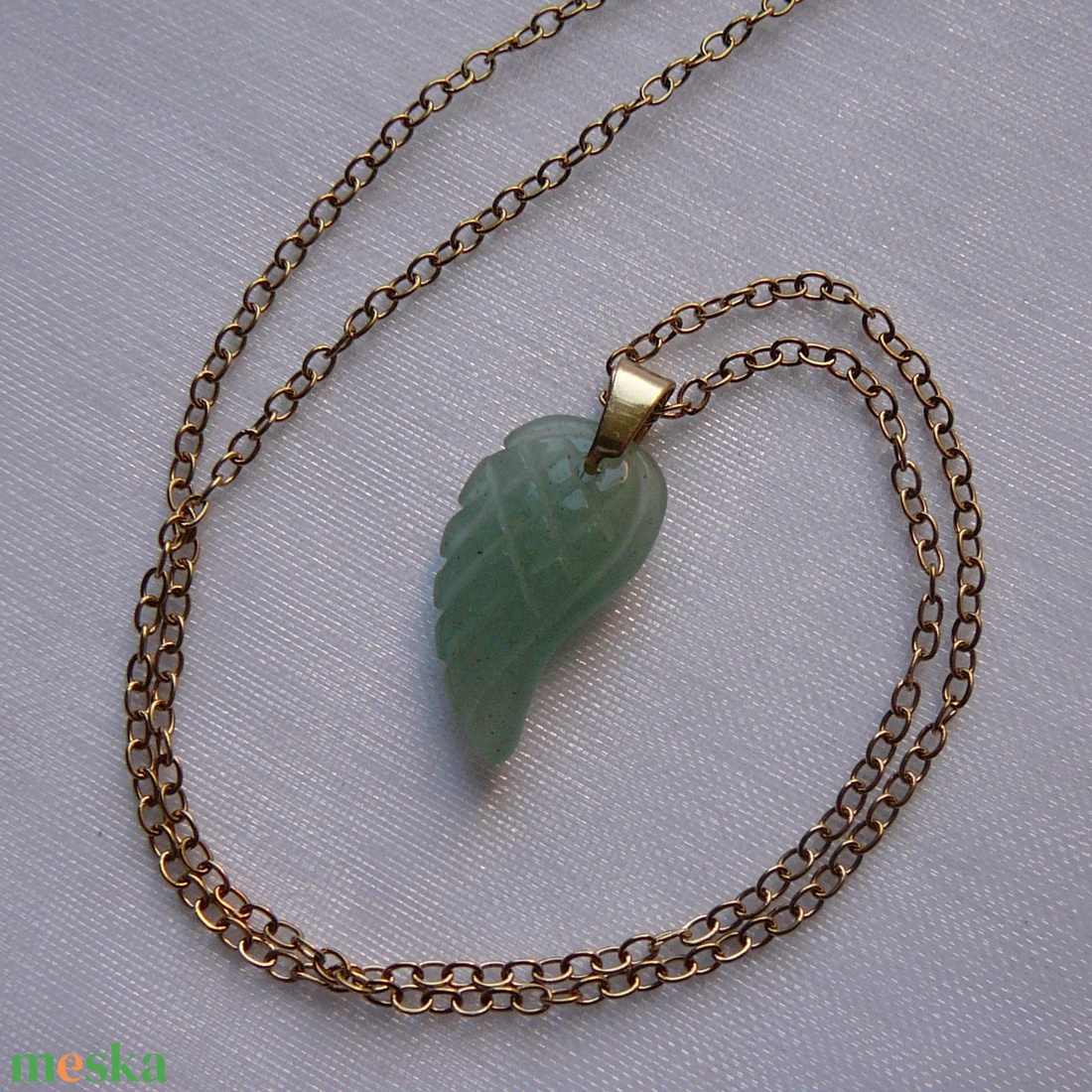 Aventurin szárny medálos nyaklánc - ékszer - nyaklánc - medálos nyaklánc - Meska.hu