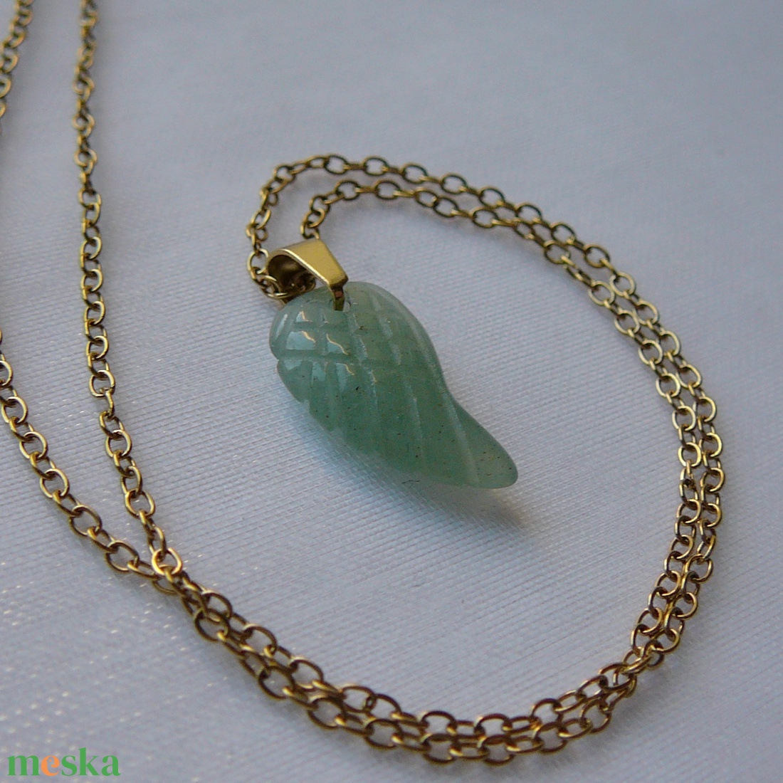 Aventurin szárny medálos nyaklánc - ékszer - nyaklánc - medálos nyaklánc - Meska.hu