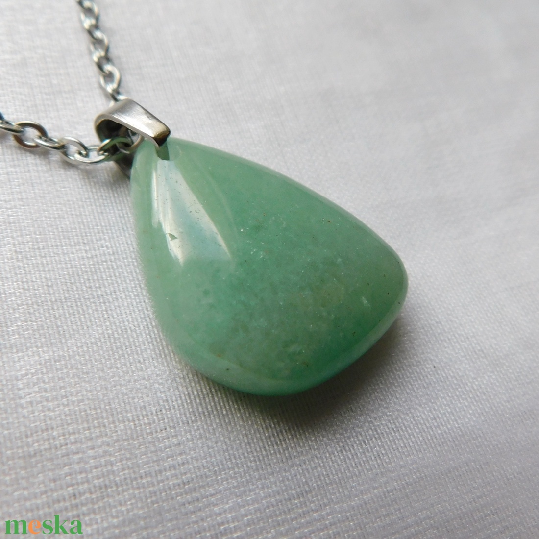 Aventurin csepp medálos nyaklánc - ékszer - nyaklánc - medálos nyaklánc - Meska.hu