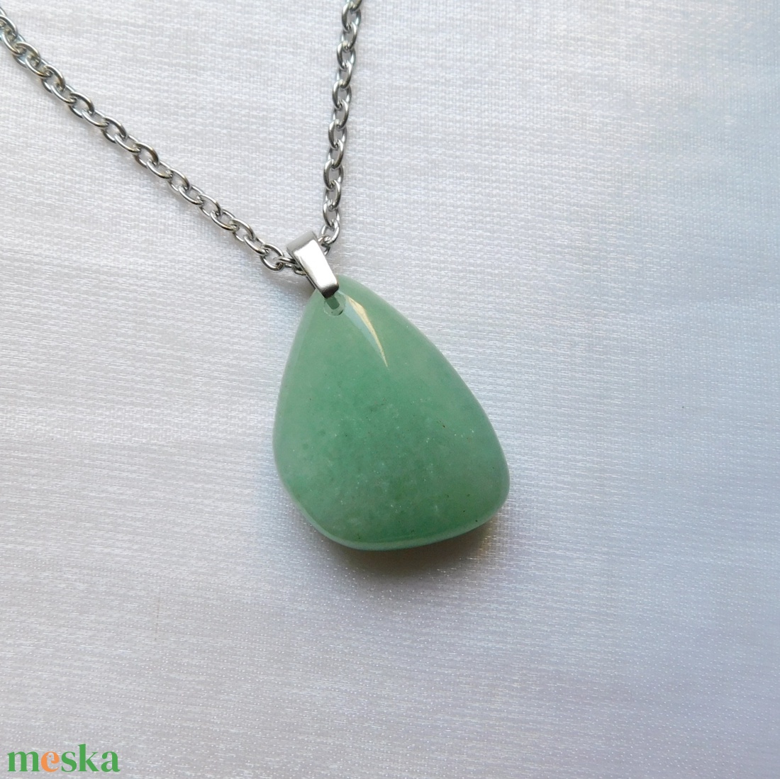 Aventurin csepp medálos nyaklánc - ékszer - nyaklánc - medálos nyaklánc - Meska.hu