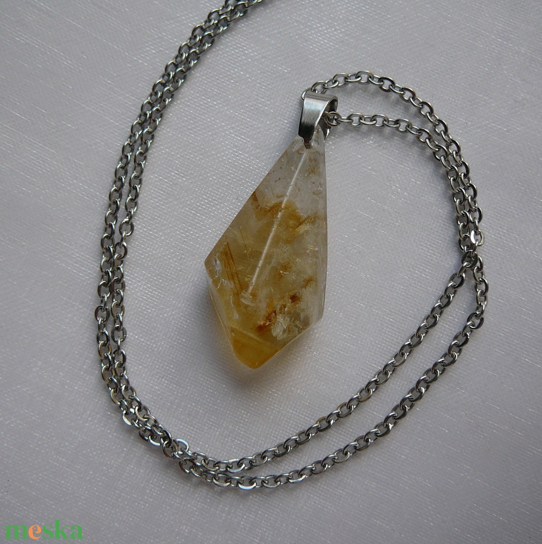 Citrin medálos nyaklánc - ékszer - nyaklánc - medálos nyaklánc - Meska.hu
