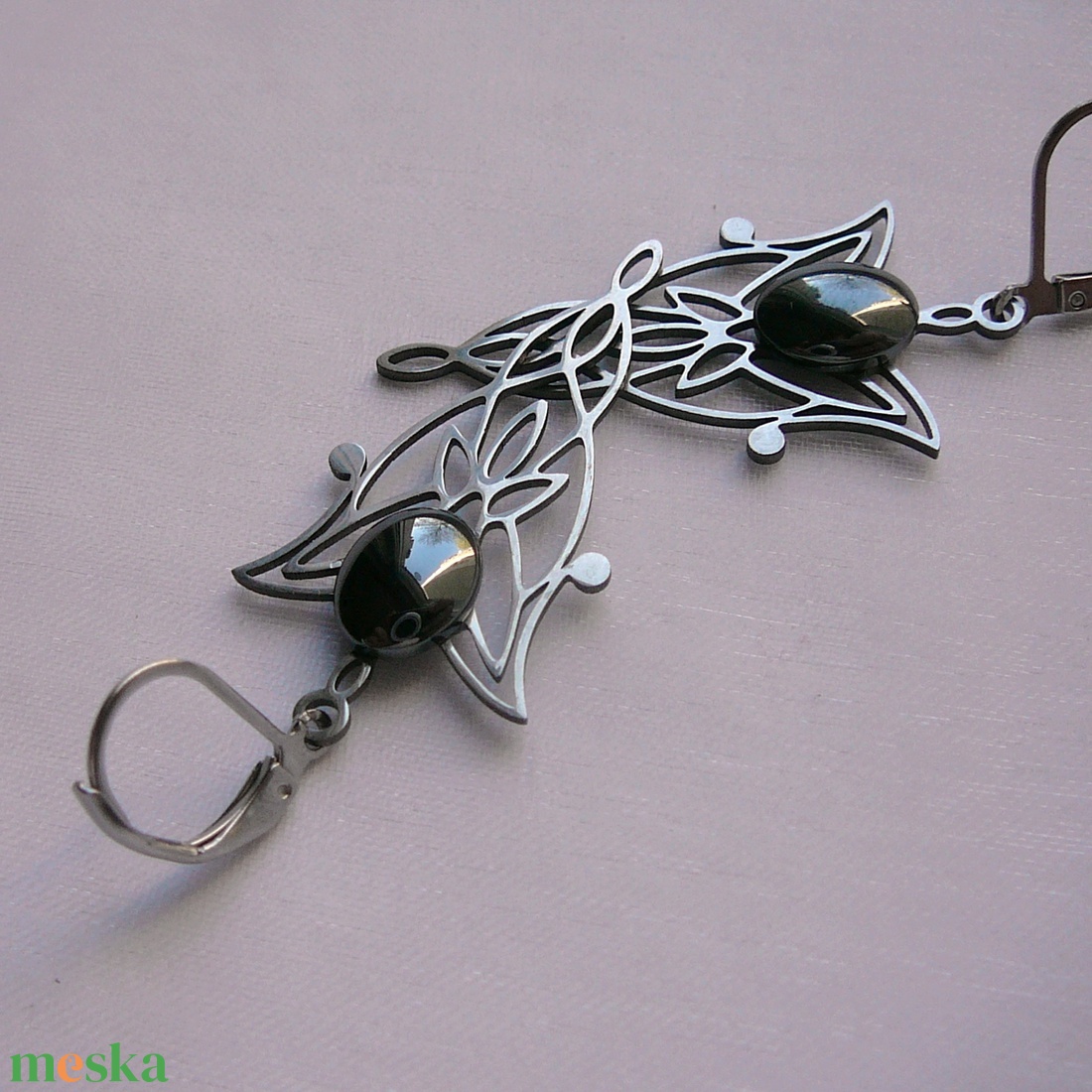 Hematit fülbevaló - ékszer - fülbevaló - lógó fülbevaló - Meska.hu