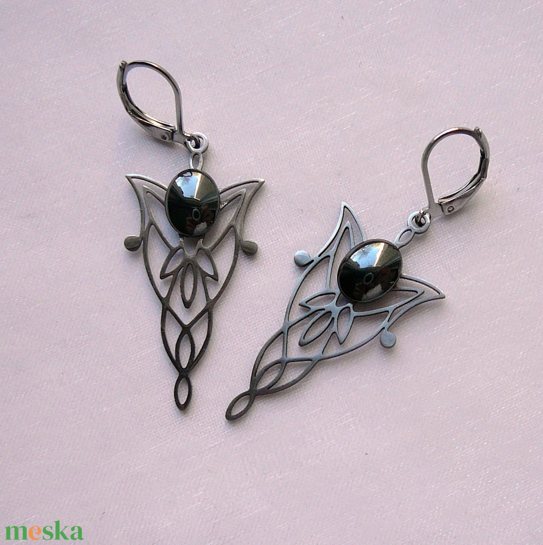 Hematit fülbevaló - ékszer - fülbevaló - lógó fülbevaló - Meska.hu