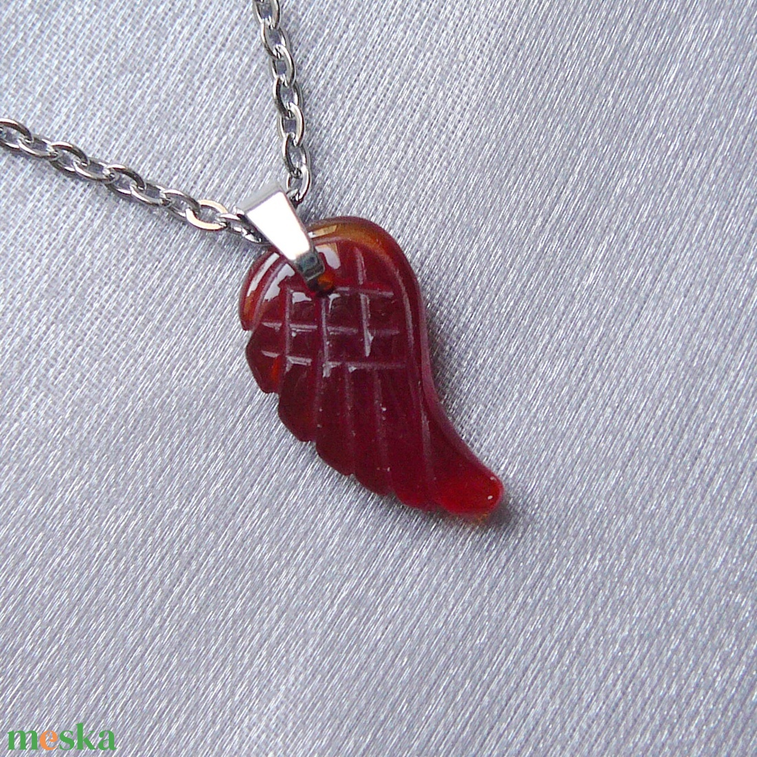 Karneol szárny medálos nyaklánc - ékszer - nyaklánc - medálos nyaklánc - Meska.hu