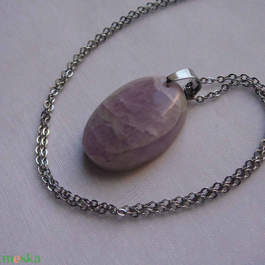 Kunzit medálos nyaklánc - ékszer - nyaklánc - medálos nyaklánc - Meska.hu