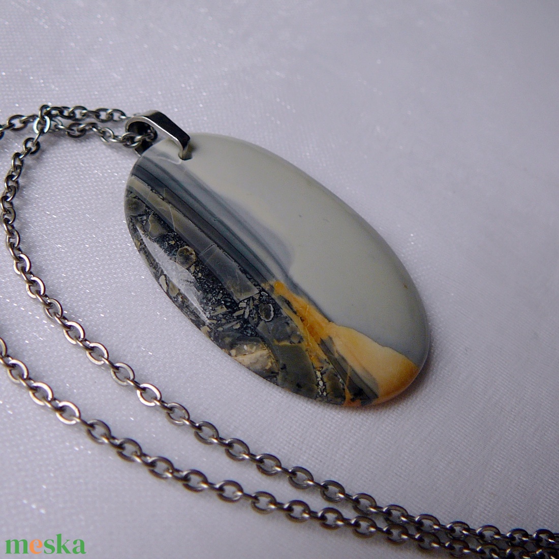 Maligano jáspis medálos nyaklánc - ékszer - nyaklánc - medálos nyaklánc - Meska.hu