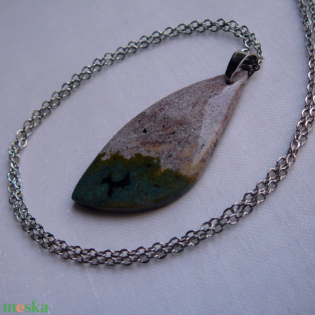 Óceán jáspis medálos nyaklánc - ékszer - nyaklánc - medálos nyaklánc - Meska.hu