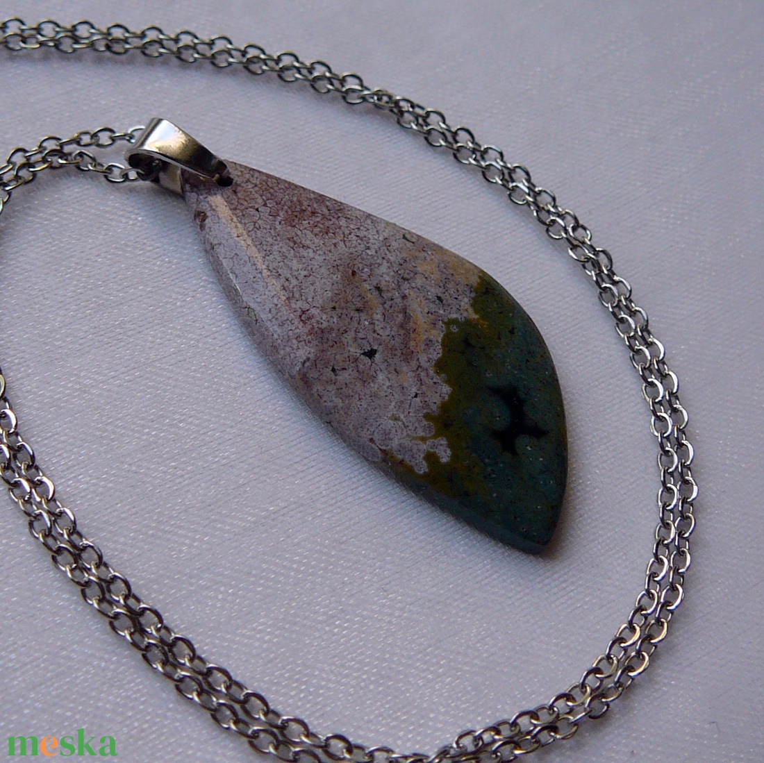 Óceán jáspis medálos nyaklánc - ékszer - nyaklánc - medálos nyaklánc - Meska.hu