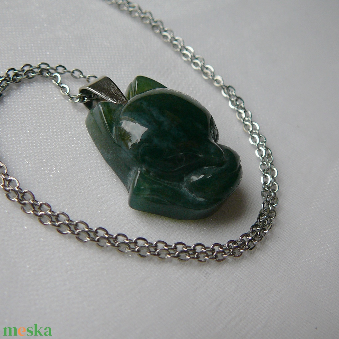 India achát róka medálos nyaklánc - ékszer - nyaklánc - medálos nyaklánc - Meska.hu